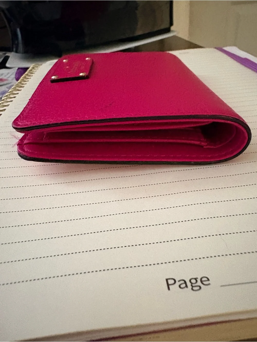 kate spade New York Magenta Leather Zip-Around Wallet